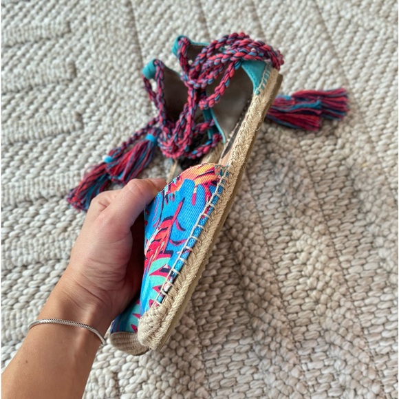 Sam Edelman Circus Lace up Lenora Espadrille Flats turquoise base color size 8 - Picture 5 of 8